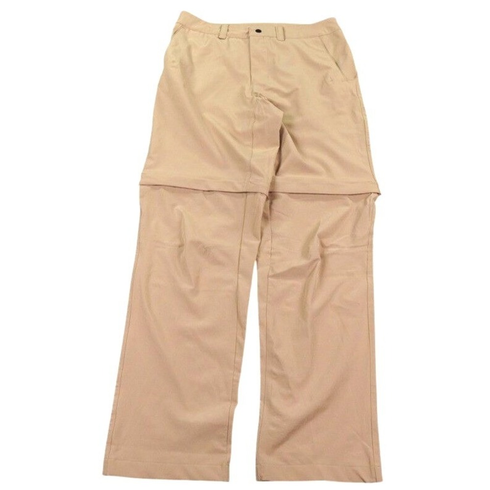 The North Face Convertible Pants Men 30x32 Tan Khaki Hiking Zip Off Logo Pants